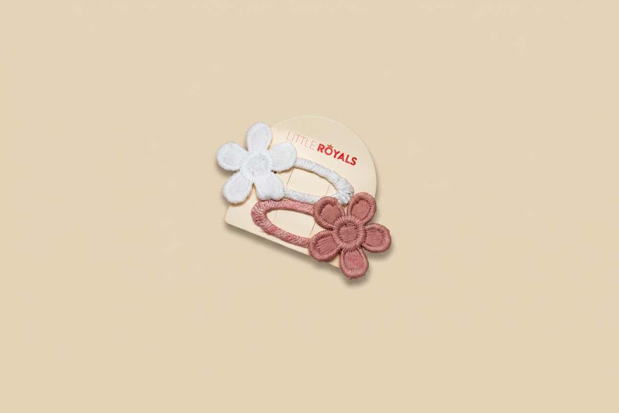 Daisy Floral Clips – Snow &amp; Blush