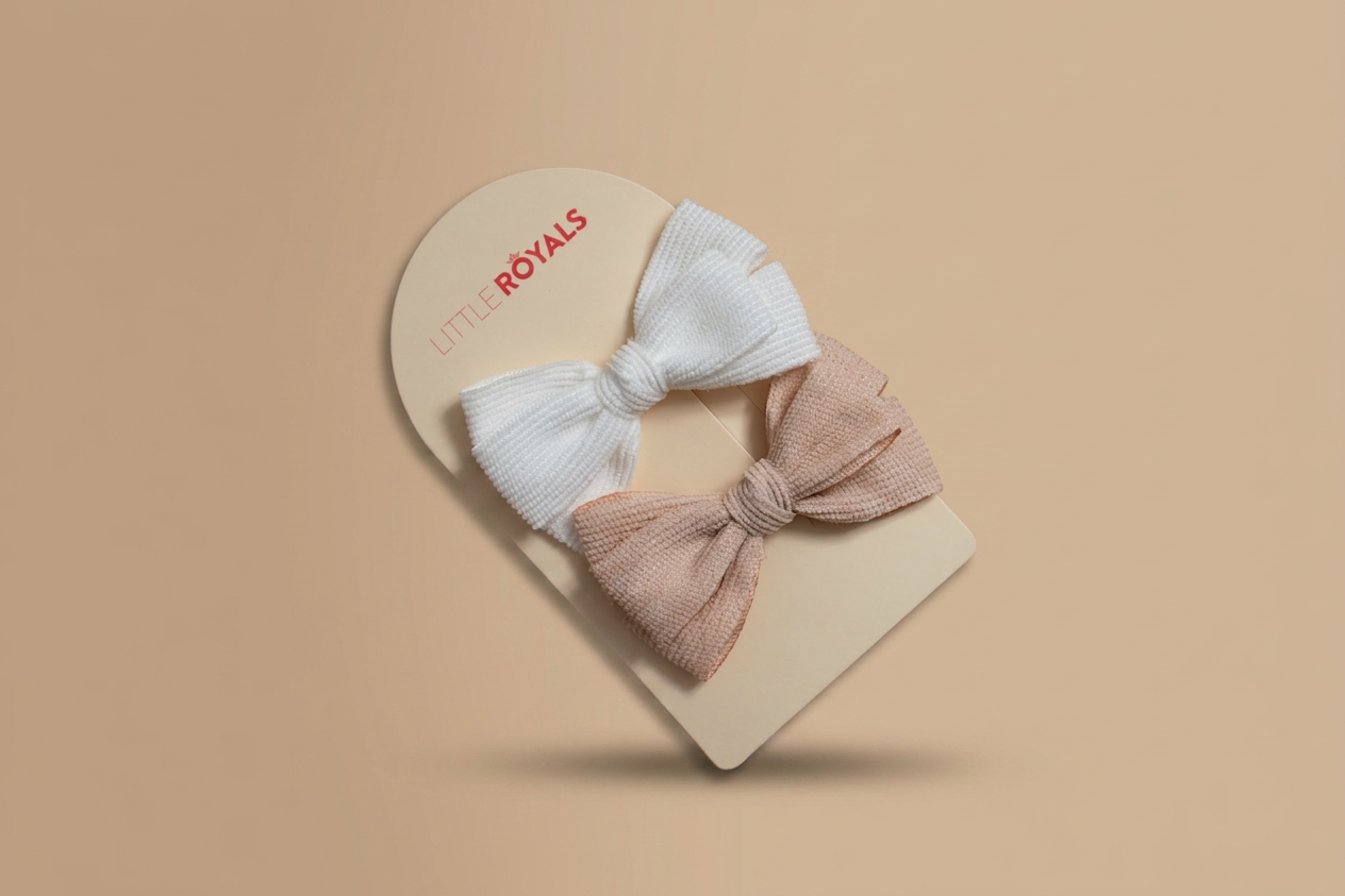 Ivory &amp; Oatmeal Corduroy Bow Slide Clips