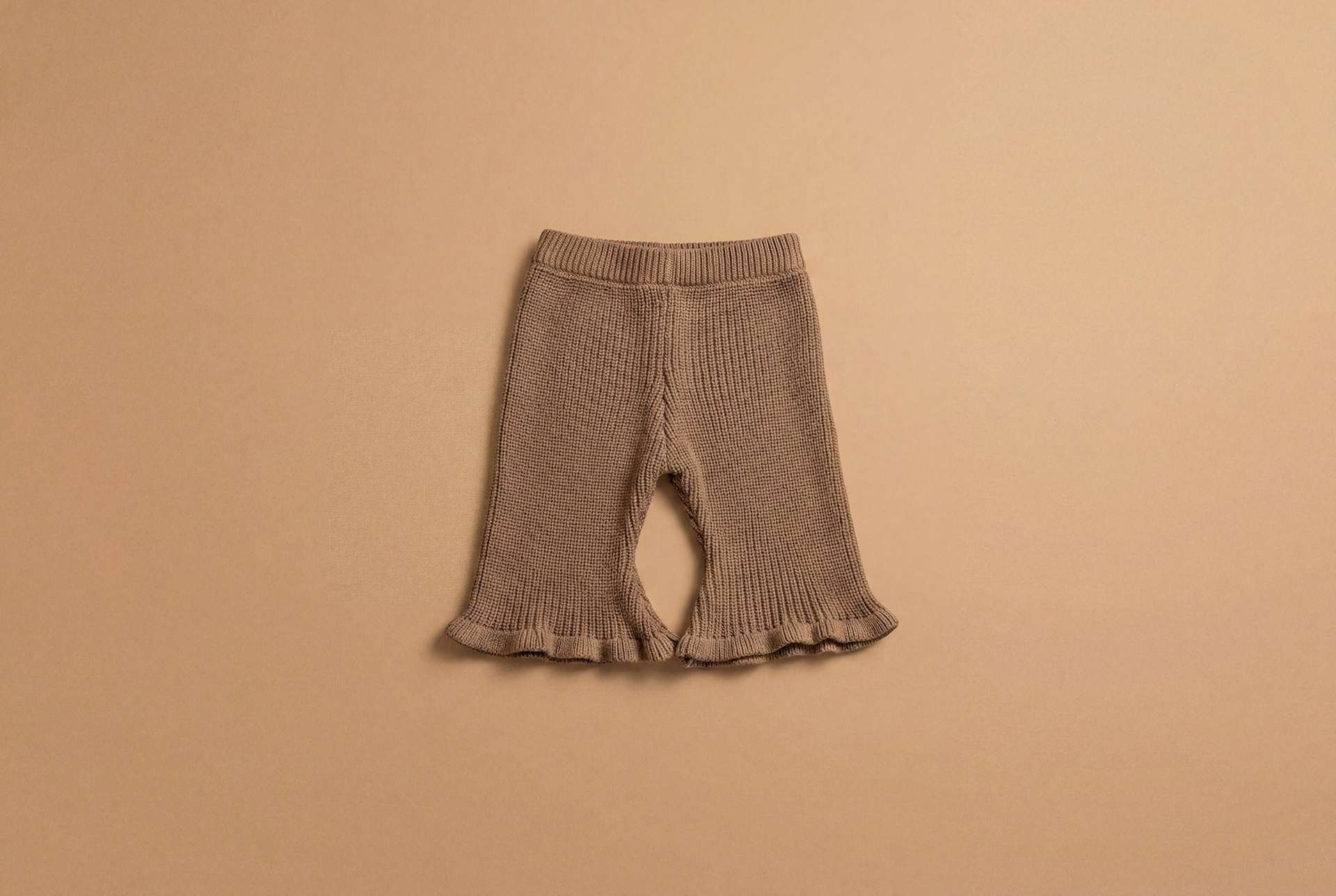 The Little Royals Caramel Flare Knit Pants