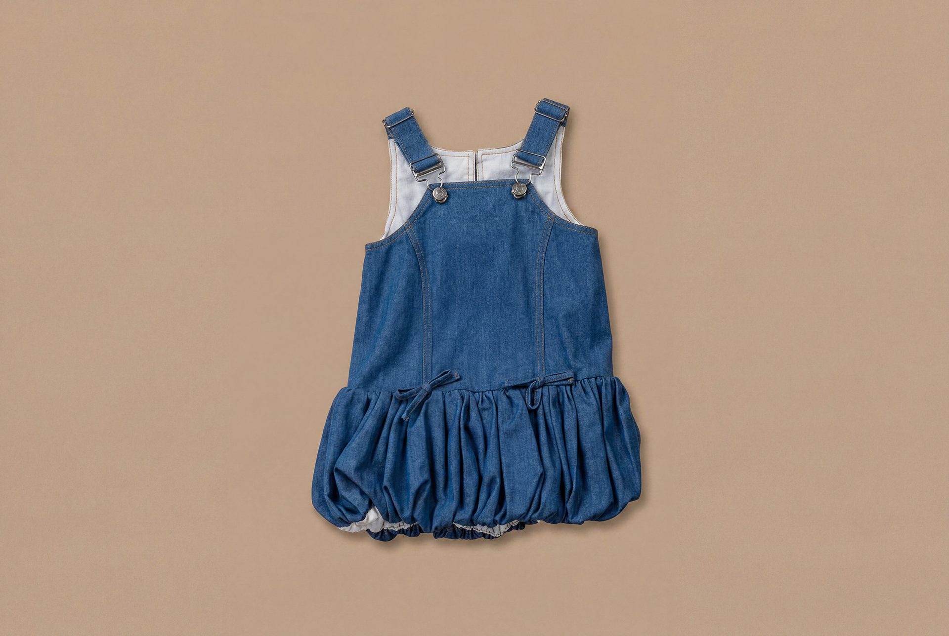 The Denim Blossom Balloon Dress