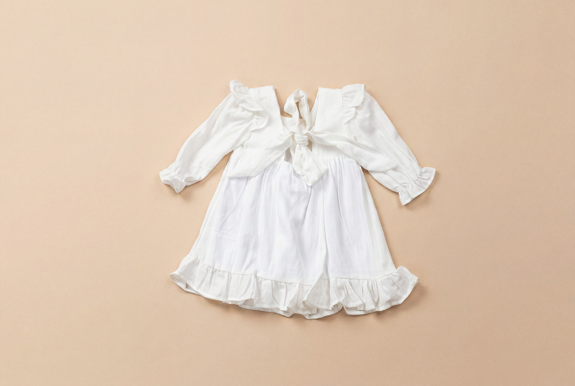 The Isla Bow Linen Dress – Long Sleeves