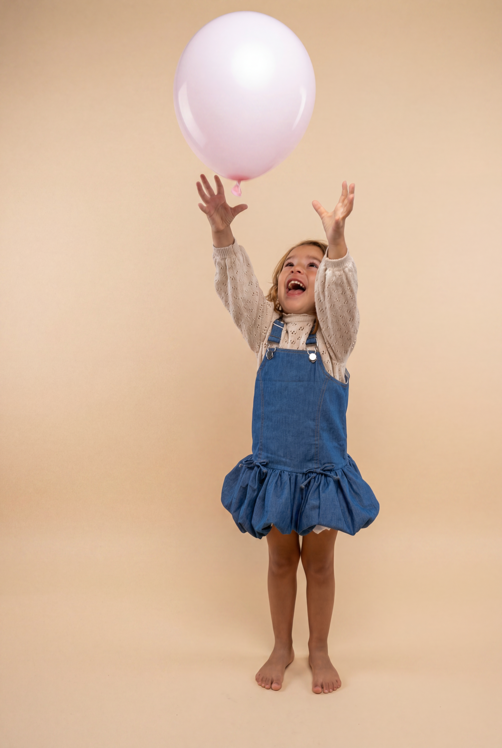 The Denim Blossom Balloon Dress - Image 3