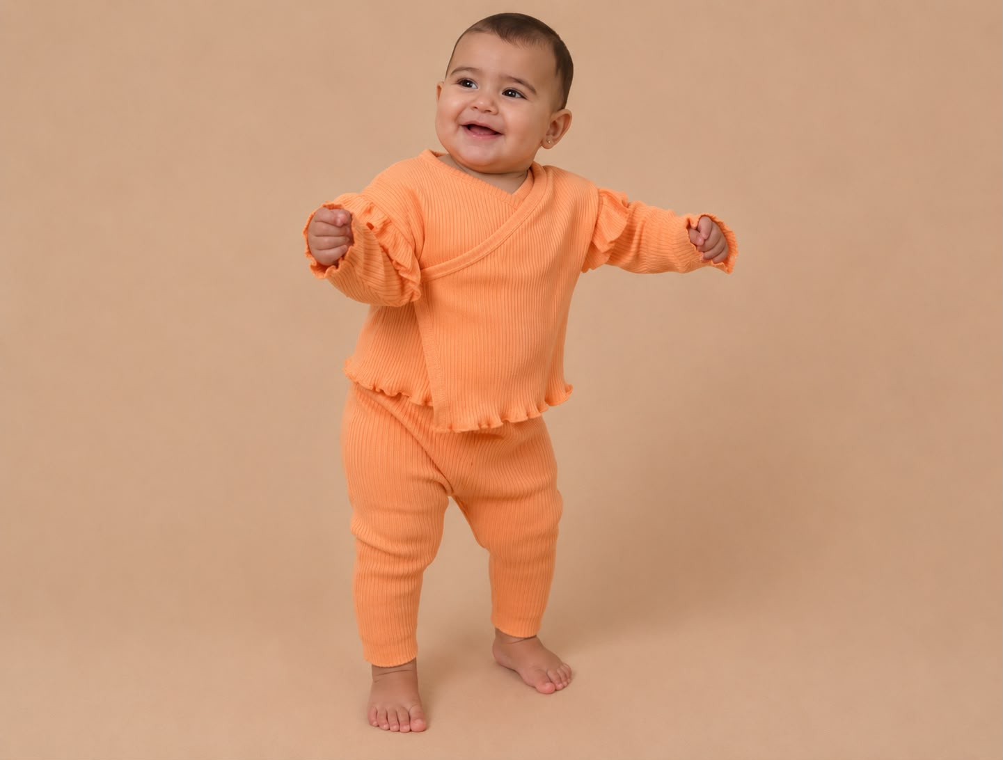 The Apricot Wrap Ribbed Set